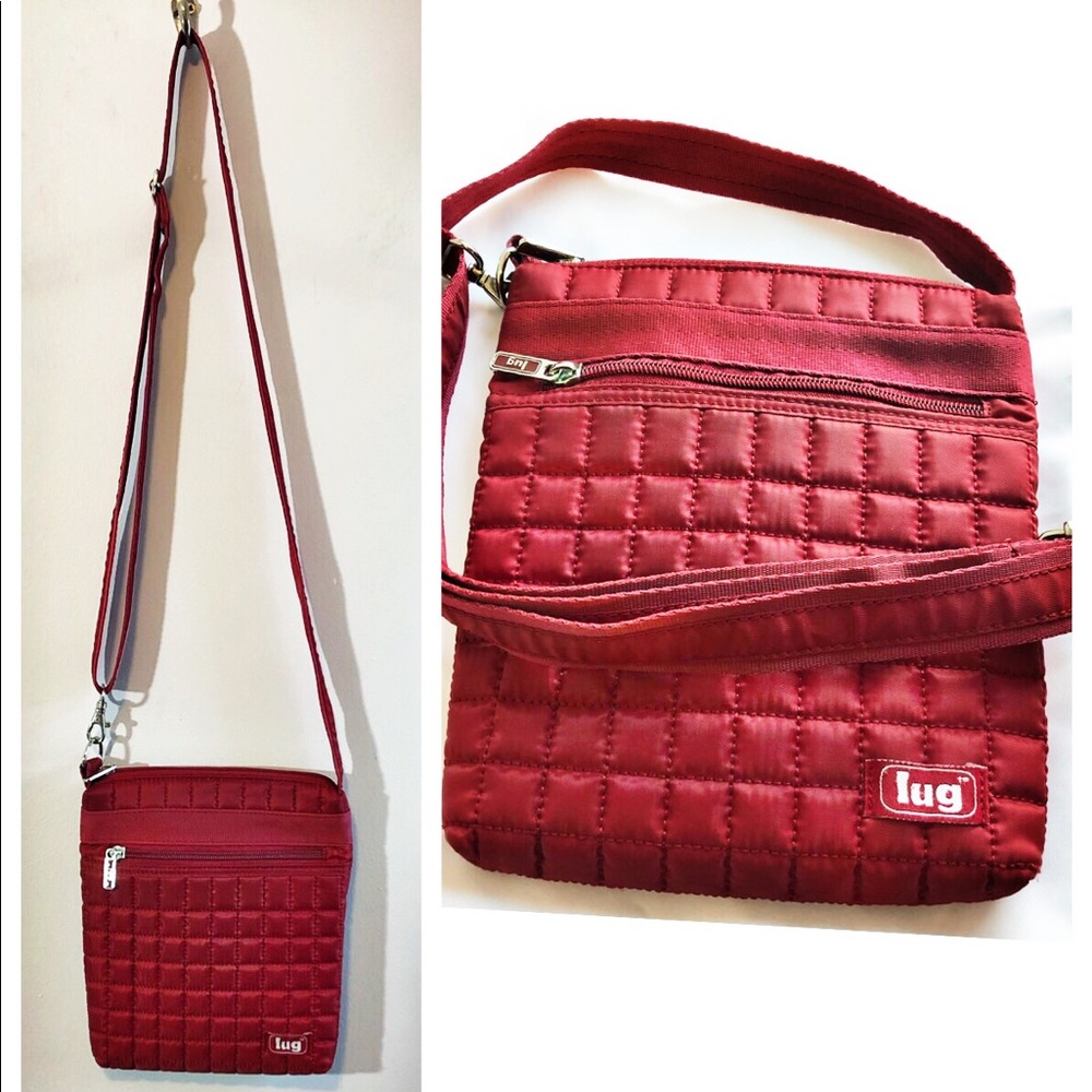 Lug red crossbody puffer puffy purse bag so cute!